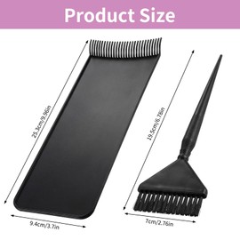 2 PCS Hair Coloring Board Balayage Highlighting Board and Brush Kit