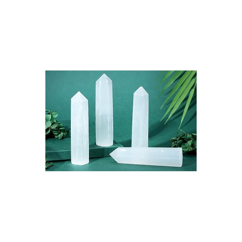 Sahoottie SAHOOTTIE Selenite Crystal Point Selenite Stone Selenite Tower Gemstone