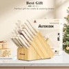 Knife Set, Astercook 22-Piece Kitchen Knife Set with Block &