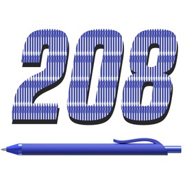 208 Pack Blue Pens - Bulk Pens, Medium Point Ballpoint Pens, Smooth Ink, 1.0MM Retractable Click Pen for Waitress, Server, Office Blue Ink