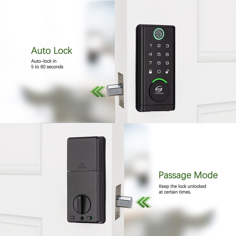 CHEN LCLILICHEN Smart Door Lock, Keyless Entry Deadbolt with Fingerprint,