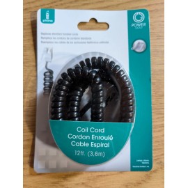 Power Gear 12 Ft Standard Phone Coil Cord