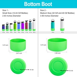 DBIW Funda para Botella de Agua Hydro Flask de 12 A 40 Oz/Vaso Stanley, Funda Inferior para Botellas de Agua Deportivas Hydroflask, Funda de Silicona para La Parte Inferior (Verde, Compatible con Bote