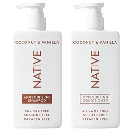 Juego de champú y acondicionador nativo, sin sulfatos, sin parabenos, sin tinte, con ingredientes limpios derivados naturalmente, 16 onzas (coco y vainilla, hidratante), 2, 1.3 onzas