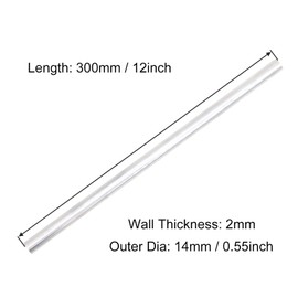 VictorsHome 6063 Aluminum Round Tube, 14mm OD 2mm Wall Thickness 300mm Length Metal Seamless Straight Tubing for DIY Crafts Model 2pcs