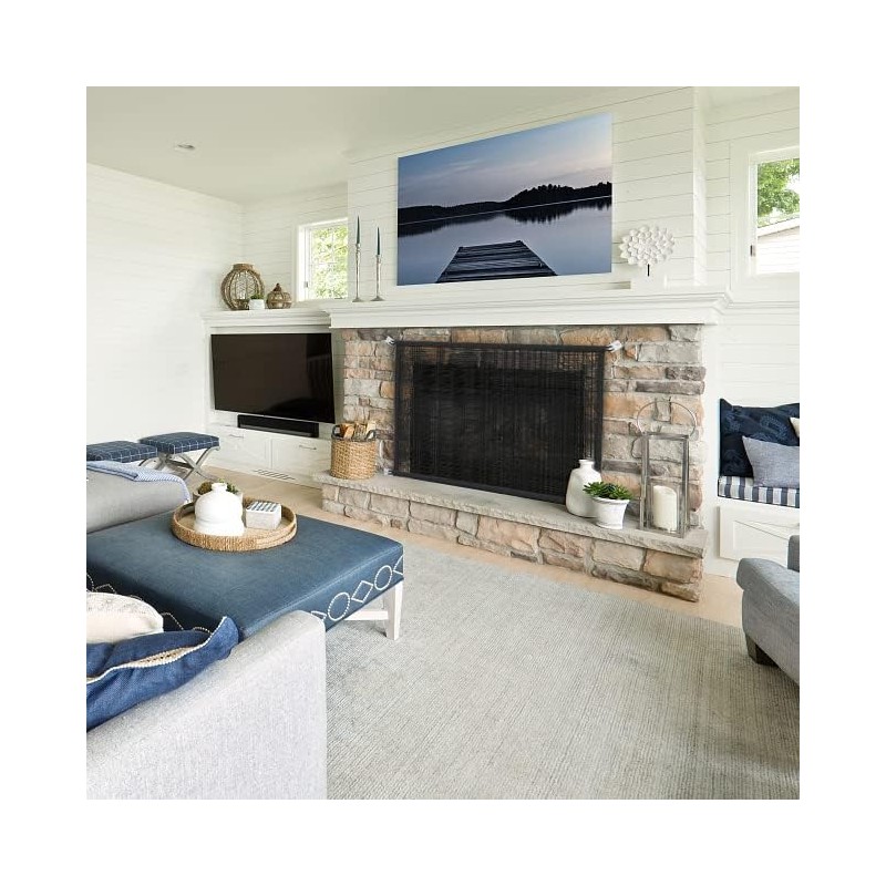 Fireplace Screen Safe Mesh Gate: Child Proof Barrier Guard Living