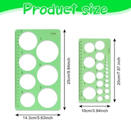 Circle Stencil Drawing Template – Clear Plastic Circle Template with Multiple Sizes for Geometry, Art, Drafting & Design – Durable Circle Drawing Tool for Students & Professionals