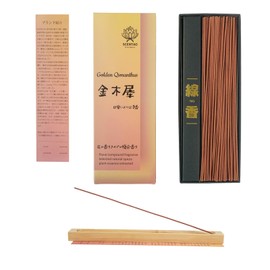 SCENTAO Osmanthus Incense, Aroma, Incense, Gift, 2.5 oz (70 g), Assortment of 170 Sticks for Tea and Relaxing, Smokeless Incense Holder Included