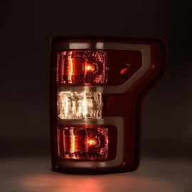 PIT66 Rear Tail Lamp Light,Compatible with Ford F150 2018 2019 2020 Red Lens Chrome Housing W/Bulbs and Wiring Harness Right Passenger Side
