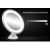 Maquillali Espejo 3-color Led 10x Aumento Base Ventosa 360°