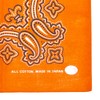 WKG Bandana, Paisley, Made in Japan, Cotton Handkerchief, orange