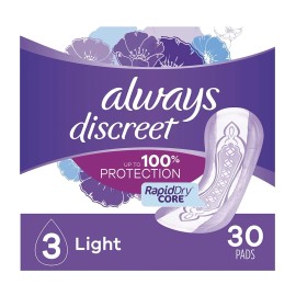 Always Discreet Incontinence Pads, 30 Count - 1 Pack
