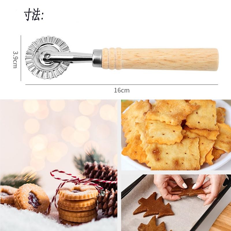 Pie Cutter Stainless Steel Raviolica Cutter Stamp Roller Wheel Round