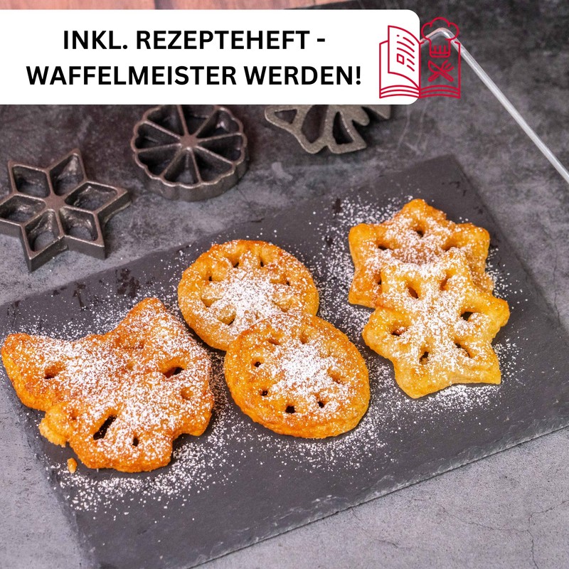 Westmark Wafflebäckerei, with 3 designs, with recipe booklet, mold size: