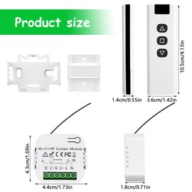 Wireless Switch Blind Switch Set with Remote Control, Electric Shutter Control, Surface-Mounted Roller Shutter Switch, with RF Remote Control and Receiver Module, Smart Home for Blinds and Awnings