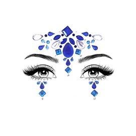 Glamza Face Crystal Sticker for Women Mermaid Rave Festival Glitter Rhinestone Temporary Tattoo Face Jewels Face Sticker Eyebrow Face Body Jewellery (STYLE 07)