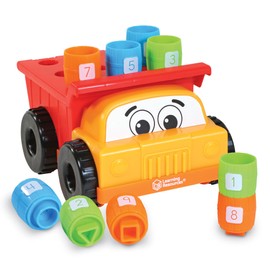 Learning Resources Tony The Dump Truck with Slots, 10 Pieces Easter Toys for Kids 18 Months and Above, Toddler Toy for Training Fine Motor Skill