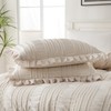 MOVE OVER Beige Ruffle Comforter Set King 3 Pieces Seersucker