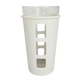 EcoVessel VIBE Pint Glass Single Set with Silicone Sleeve - 16 Ounces - White