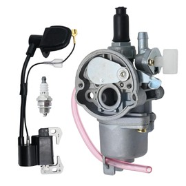 Carburettor with Ignition Coil Spark Plug Replacement for 2 Stroke 47cc 49cc Pocket Bike Super Bike Mini Quad Carburetor