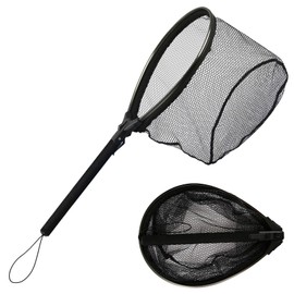 Floating Fishing Net with EVA Handle, Topline Tackle Aluminum Head Foldable Landing Net, Rubber Coated Fishing Net, Lightweight & Compact, 16 Inch