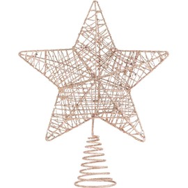 CCINEE Christmas Star Tree Topper,Glittery Pink Xmas Treetop Ornament for Christmas Tree Decoration Home Decoration