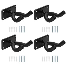 Coolrunner Soporte de pared para patineta, paquete de 4 soportes de pared para monopatín para almacenamiento y soporte de exhibición, ganchos para patineta, guitarra, longboard, tablas de snowboard,
