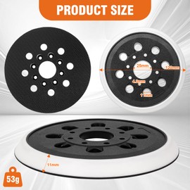 BIGP Pack of 2 125 mm Sanding Discs for Bosch GEX 125-1 AE, PEX 220 A & AE, Skil 7402/7490, 8 Holes Velcro Backing Plate Sanding Plate for Bosch RSO34 & RS035 Random Orbital Sander Sanders