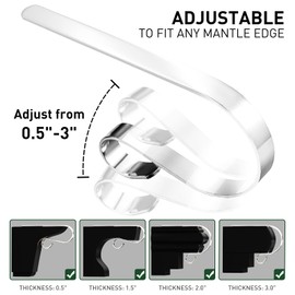 Edoneery Christmas Stocking Holders for Fireplace Mantle with Separate Double-Sided Tapes, Non-Slip Stocking Hangers for Mantel Shelves Multipurpose Xmas Party Decoration Hooks (Silver, 6)