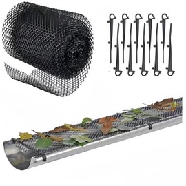 Plastic Gutter Guard,16CMX6M Heavy Duty Gutter Guards Mesh Leaf Guards for Gutters Leaf Filter