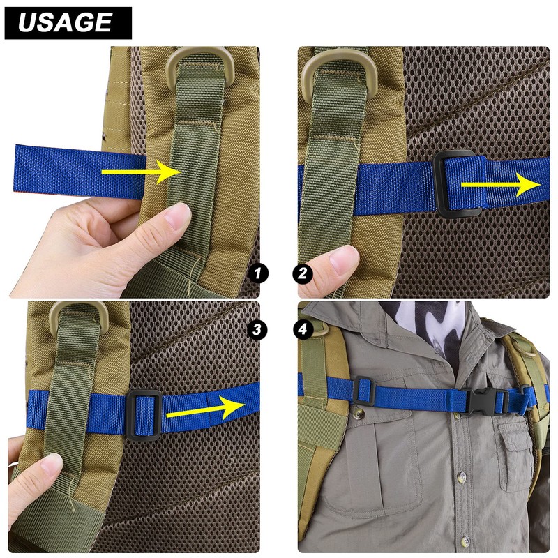 XTACER Backpack Chest Strap Adjustable Backpack Sternum Strap Chest Belt