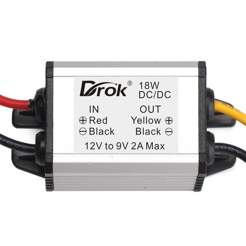 DROK 12V to 9V 2A 18W DC-DC Buck Power Converter