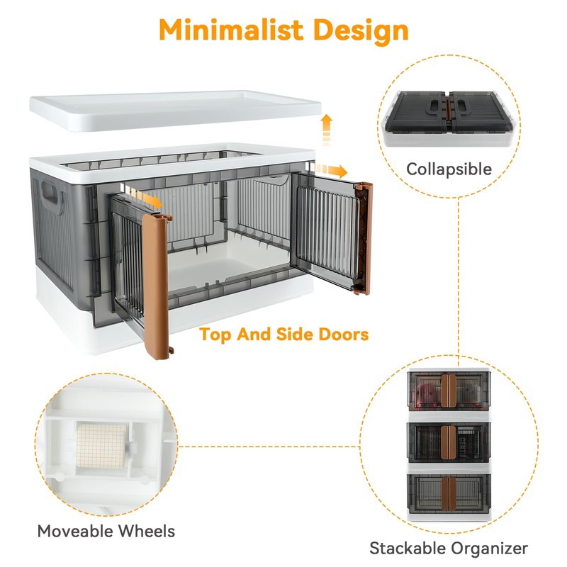 AssHMKIT Storage Bin, Cabinet Box with Lids, Single 8.4 Gallon