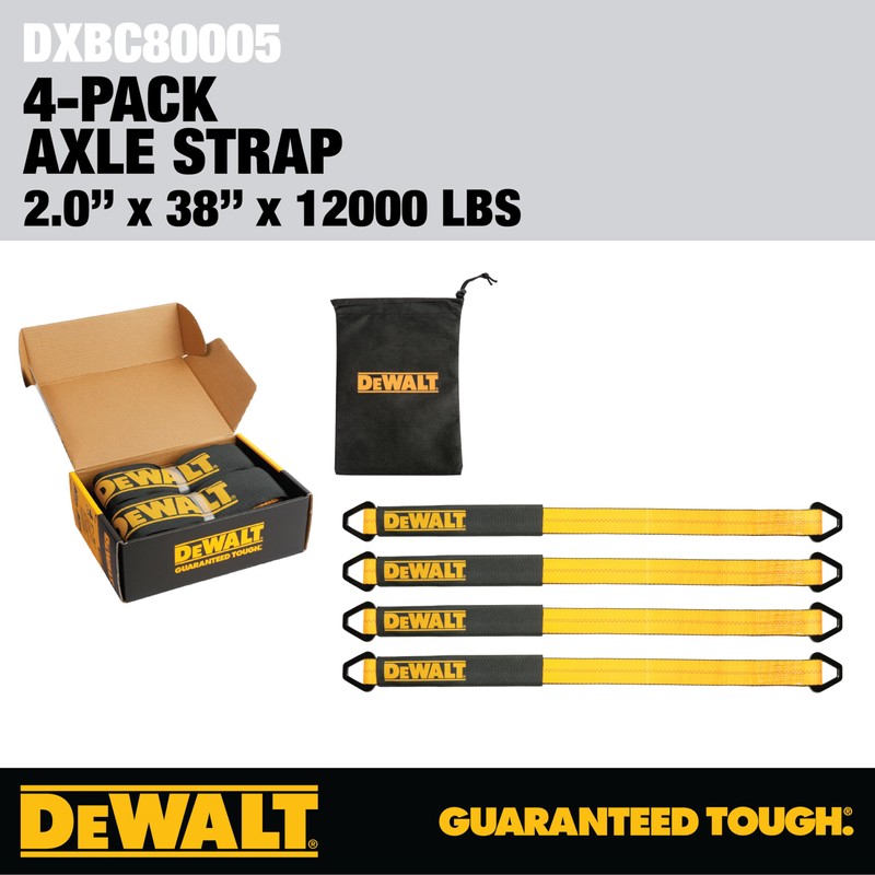 DEWALT DXBC80005 Black/Yellow 2" x 38" Premium Axle Tie Down