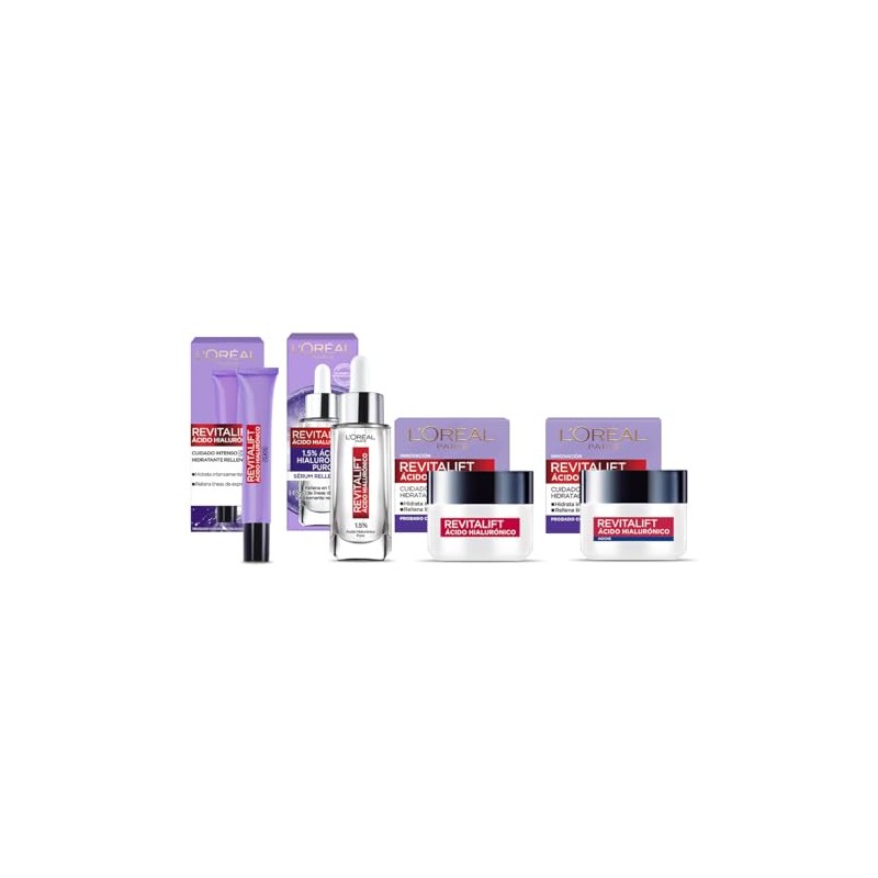 L'Oréal Paris Kit Revitalift Ácido Hialurónico: Sérum, Cremas Día/Noche y
