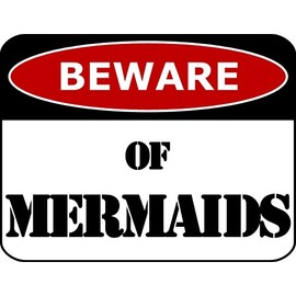 PCSCP Lustiges Schild "Beware Of Mermaids", laminiert, 29,2 x 22,9 cm
