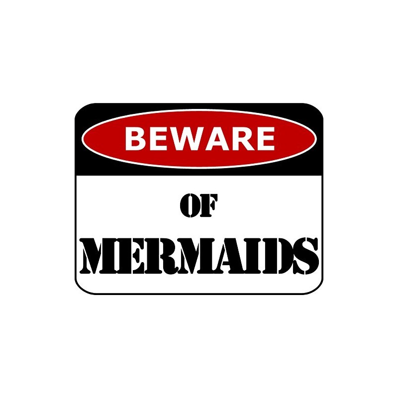 PCSCP Lustiges Schild "Beware Of Mermaids", laminiert, 29,2 x 22,9