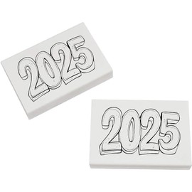 2 x 45mm 'Year 2025' Erasers/Rubbers (ER00046741)