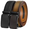 BULLIANT Men's Ratchet Belt 2 Pack-Click Leather Belt Adjustable for