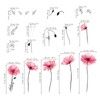 decalmile Large Poppy Flower Wall Decals Pink Floral Blossom Wall