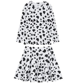 ZeroShop Dalmatian Costume Kids,101 Days of School Outfit Clothes Shirt Dress Tutu for Girls Ears Headband Socks Accessories,4