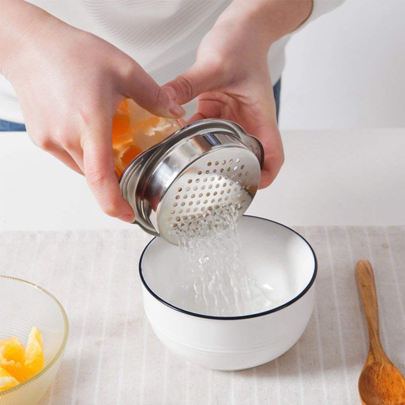 Stainless Steel Filter Colander Food Tuna Press Can Strainer for