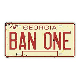Panguru Smokey & The Bandit BAN ONE Embossed License Plate Replica, Vintage Style, State of Georgia, Metal Stamped Auto Number Tag, 12x6 inch