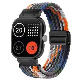 PONATTENO Braided Band Compatible For CMF BY NOTHING Watch Pro, Magnetic Adjustable Buckle Design, Breathable Soft Elastic Replacement Strap Sport Wristband For Watch Pro (Denim)