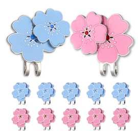 BSTWARM 12 PCS Magnetic Golf Ball Marker with Hat Clip, Golf Hat Clips with Flower Shape Ball Markers for Women & Men Golfers
