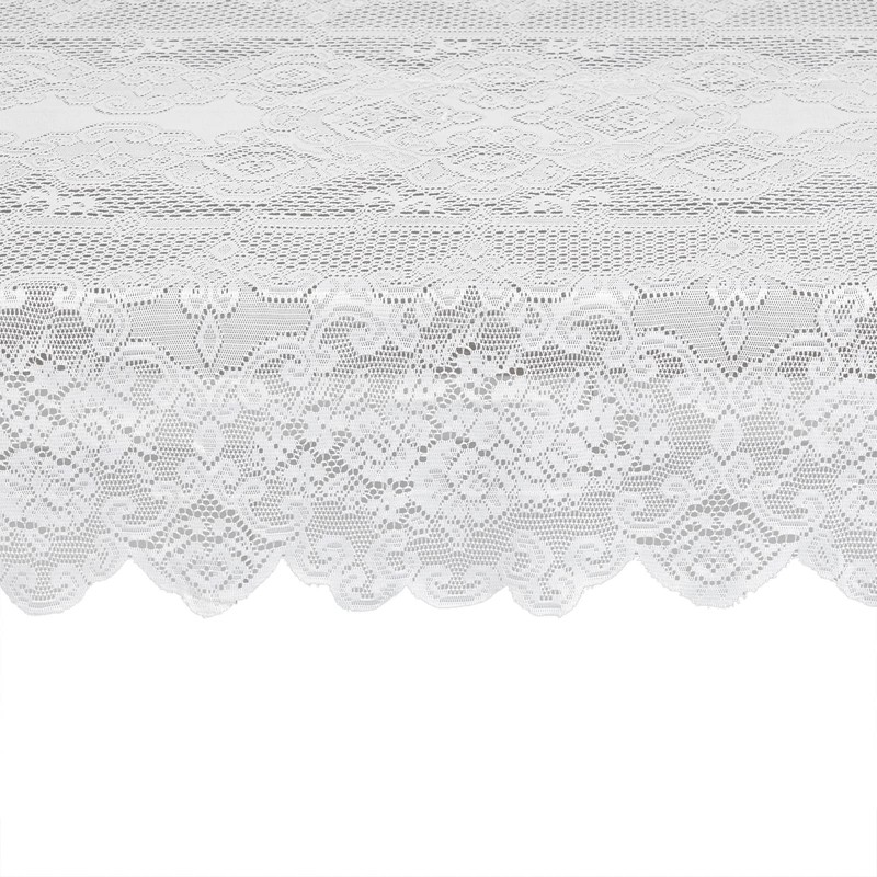 Juvale Rectangular Lace Tablecloth, Elegant Afternoon Tea Table Cloth, White,