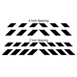 Oralite Reflective Shadow Chevron Black/White Ghost Decal Oralite RA Engineer Grade Tape - 6 Piece (4" Spacing) 6"x64", White
