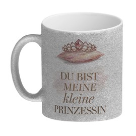 Meine kleine Prinzessin Glitzer-Kaffeebecher Tiara auf Kissen Lustiger Spruch und
