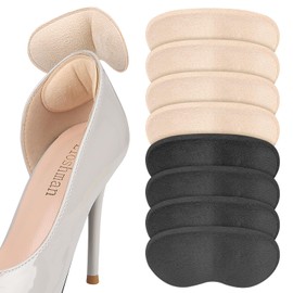 Heel Grips for Shoes That Are Too Big - Shoe Inserts for Women & Men, Non-Slip Heel Pads with Cushioning, Blister Prevention Liner for Loose Shoes, Gap Filler Comfort Accessories (Black +apricot, 4 pairs)