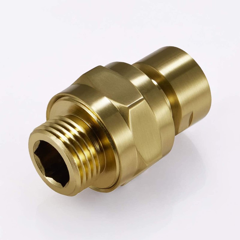 Brushed Gold Shower Head Adapter, Biveah Brass Shower Arm Swivel